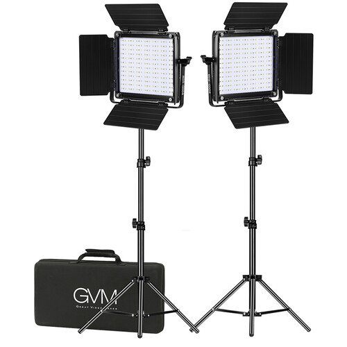Kit 2 Luces Led GVM Rgb 800D + Adapt De Corriente + Parantes !