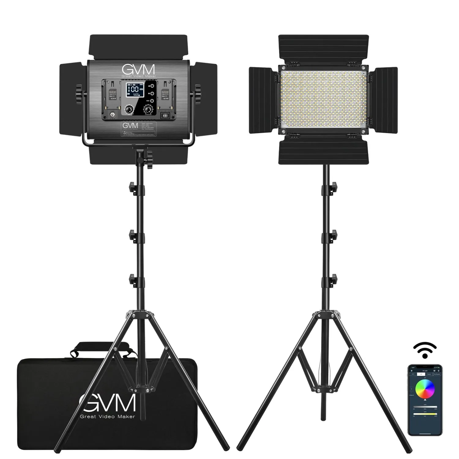 KIT 2 Luces RGB GVM-1000D -2L