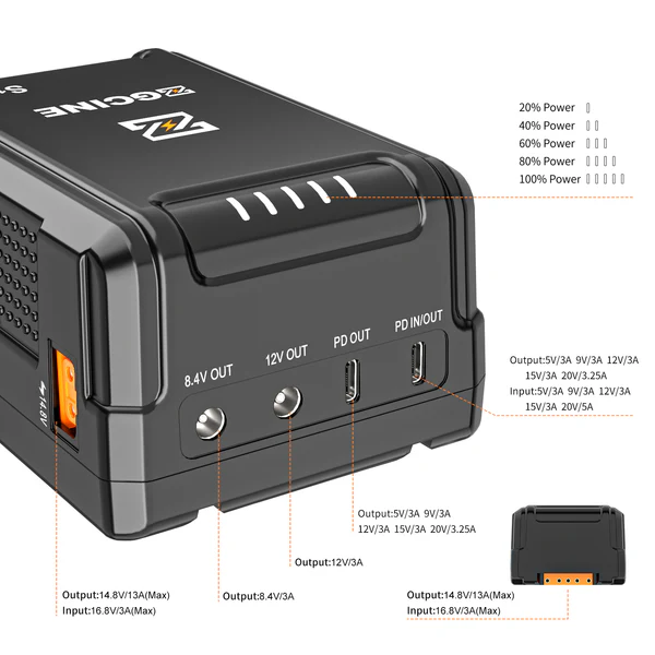 Batería de montaje en V ZGCINE ZG-S150 - Imagen 8