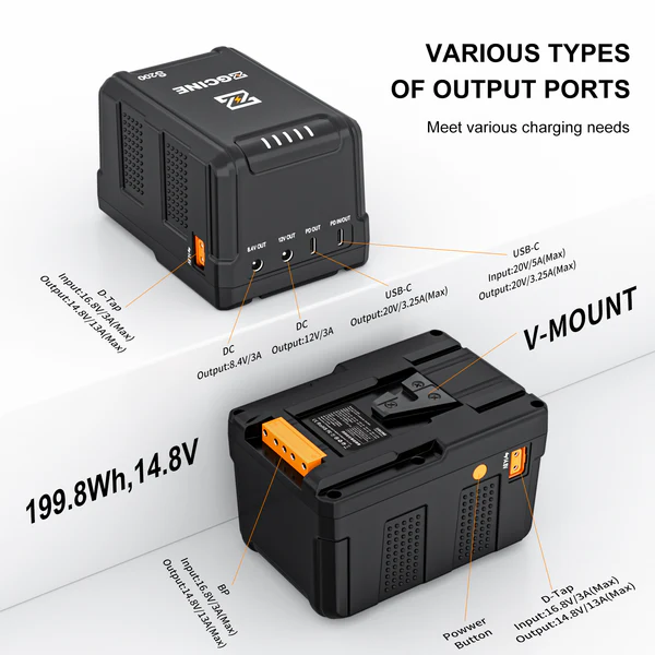 Batería de montaje en V ZGCINE ZG-S200 - Imagen 10