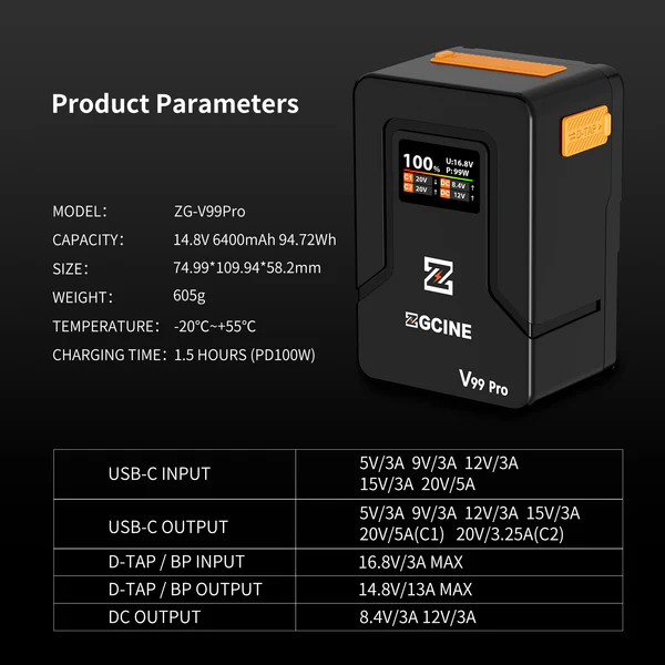 Batería ZG-V99Pro V-Mount - Imagen 4